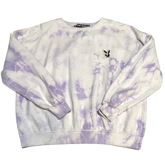 PLAYBOY Other - PLAYBOY * MISSGUIDED PURPLE & WHITE TIE DYE PULLOVER SWEATSHIRT SIZE LARGE | J1